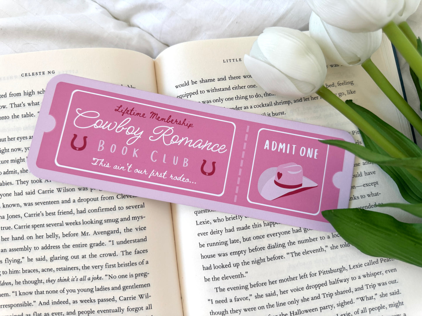 Cowboy Romance Book Club Ticket Bookmark