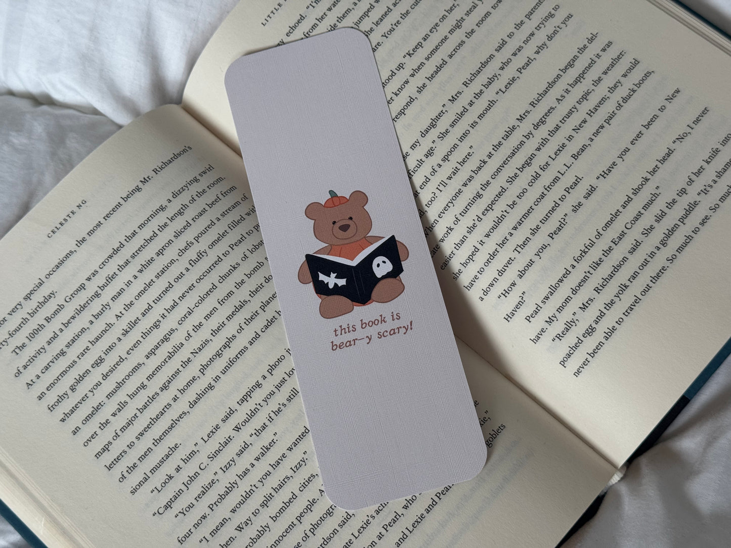 Spooky Pumpkin Bear Bookmark