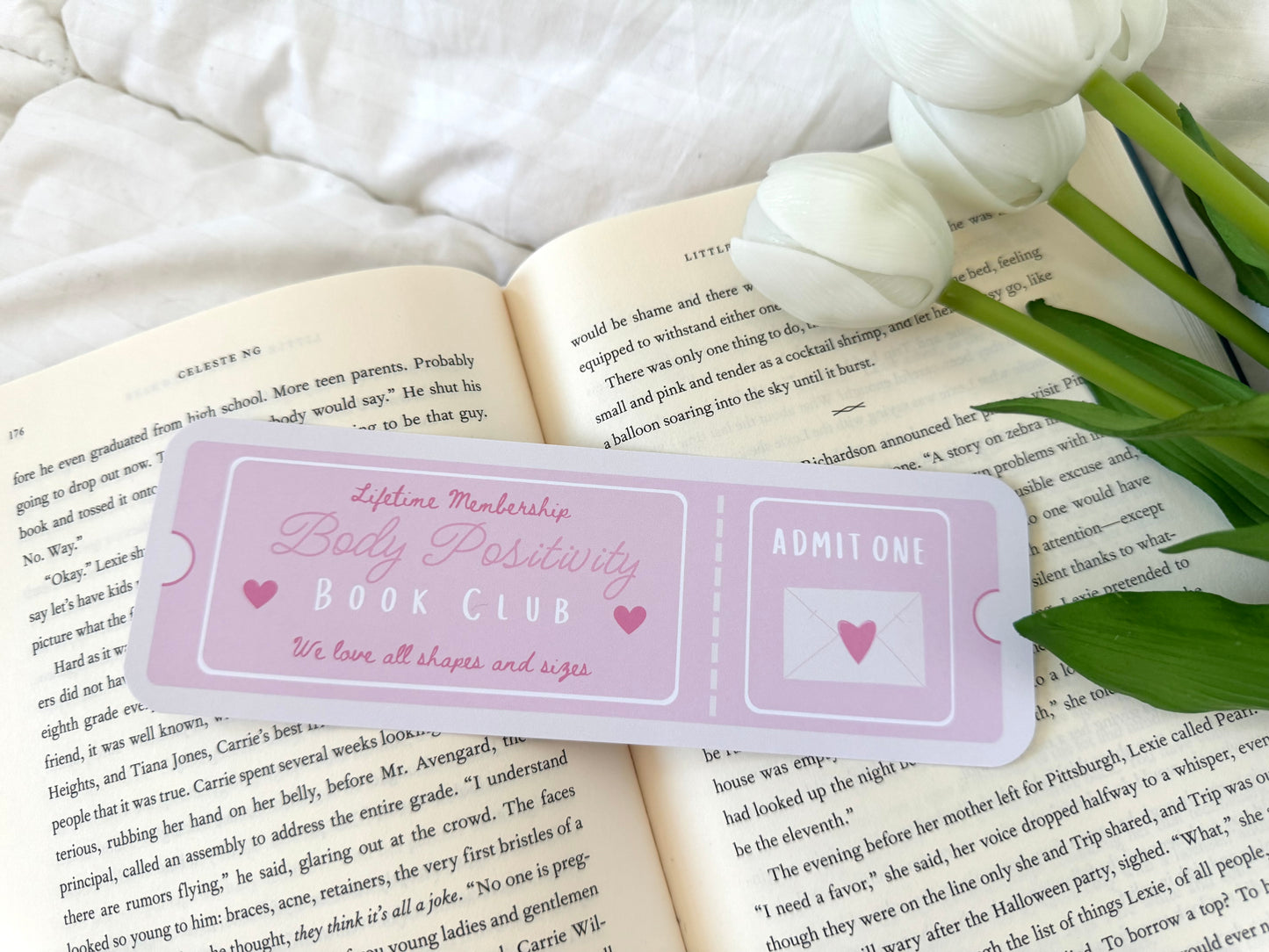 Body Positivity Book Club Ticket Bookmark