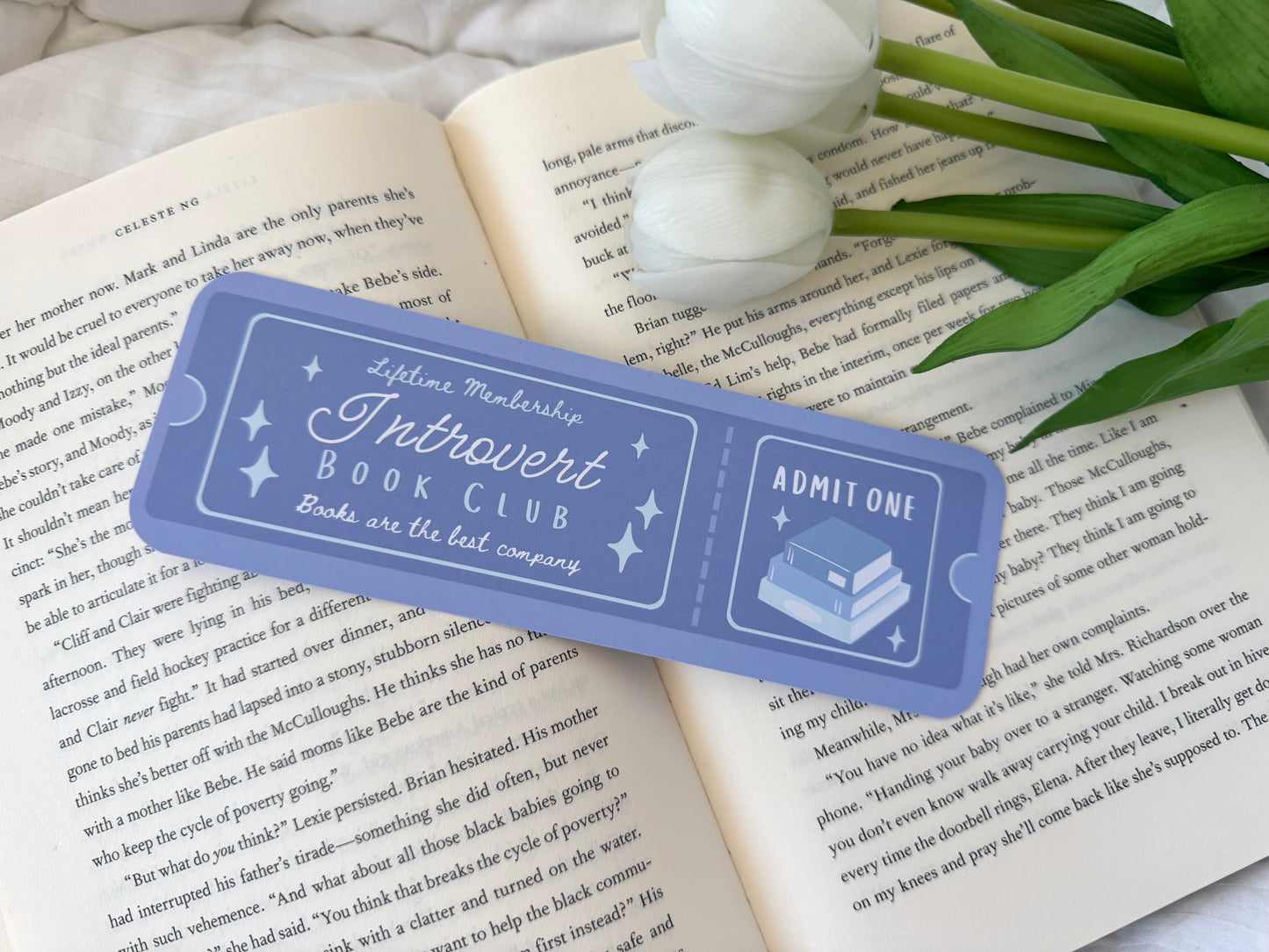 Introvert Book Club Ticket Bookmark