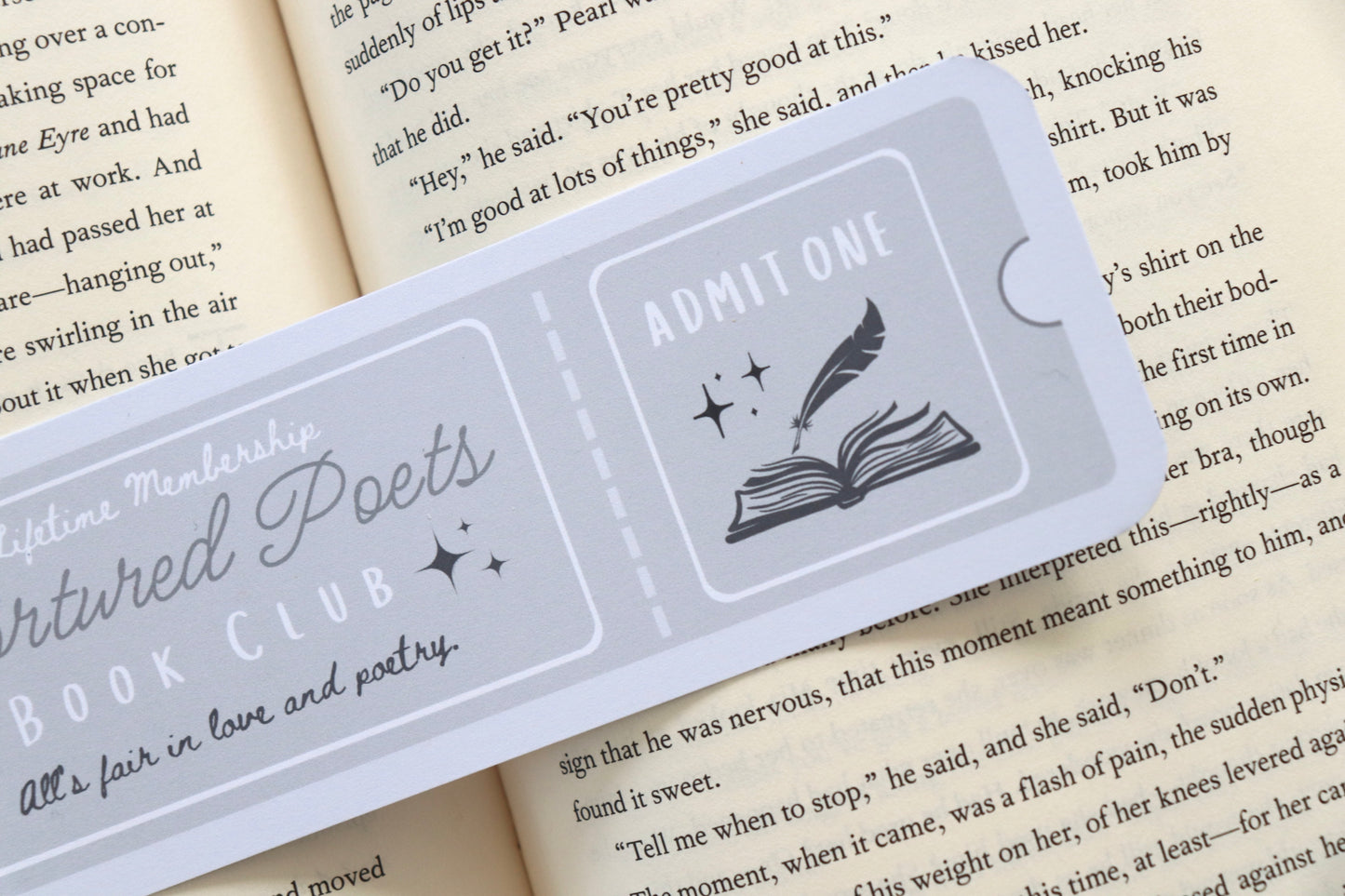 Tortured Poets Book Club Ticket Bookmark
