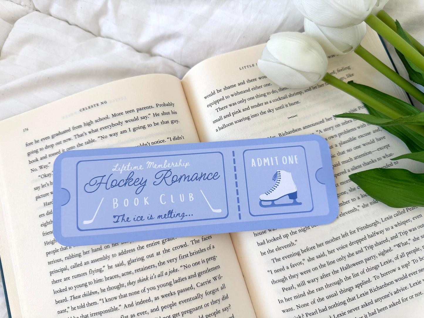 Hockey Romance Book Club Ticket Bookmark