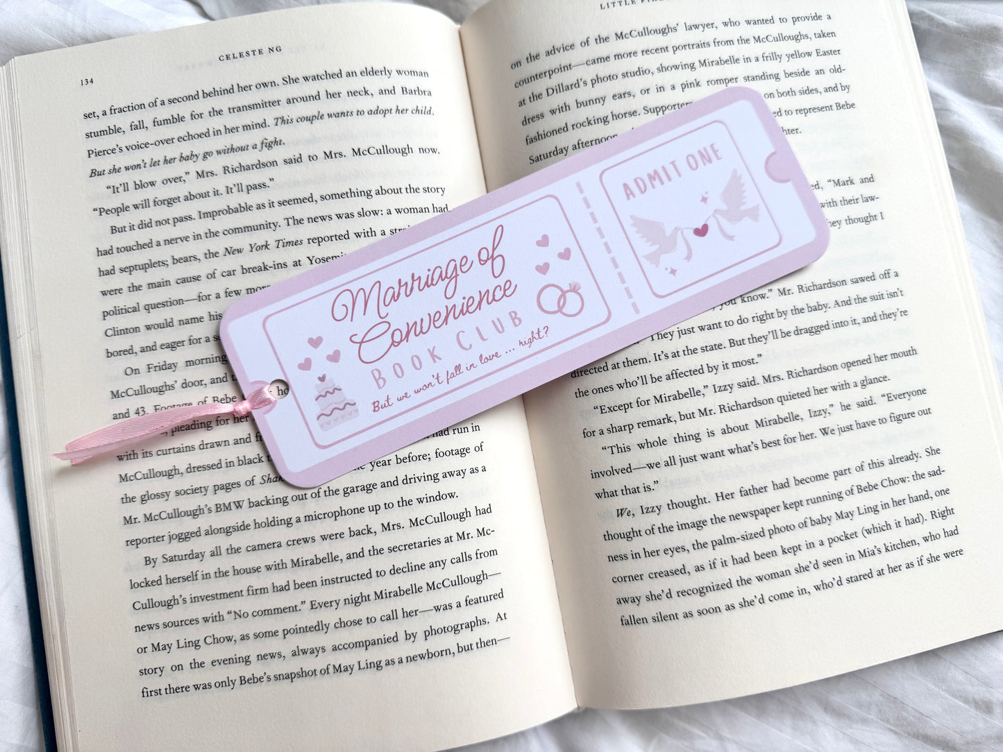Marriage of Convenience Book Club Ticket Bookmark