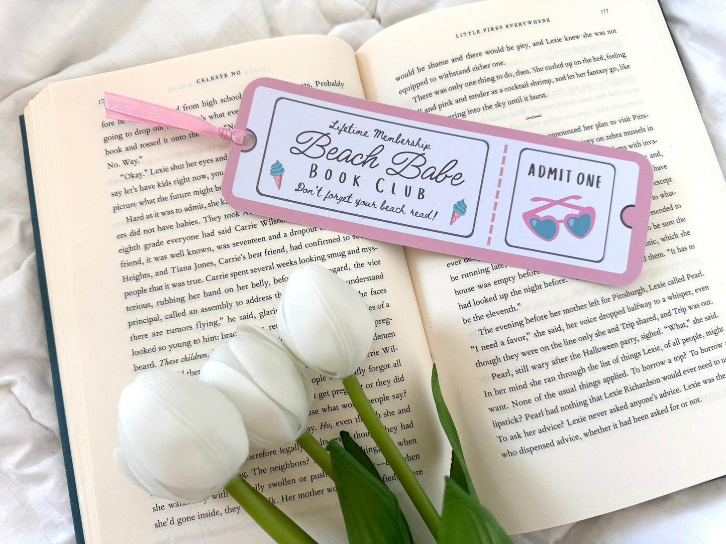 Beach Babe Book Club Ticket Bookmark