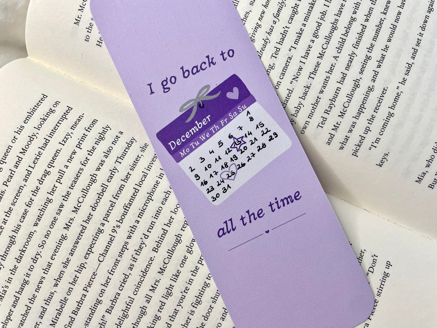 Taylor Inspired December Bookmark
