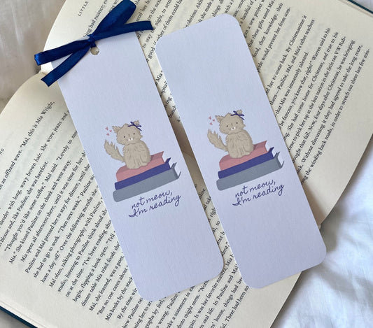 Not Meow I'm Reading Bookmark