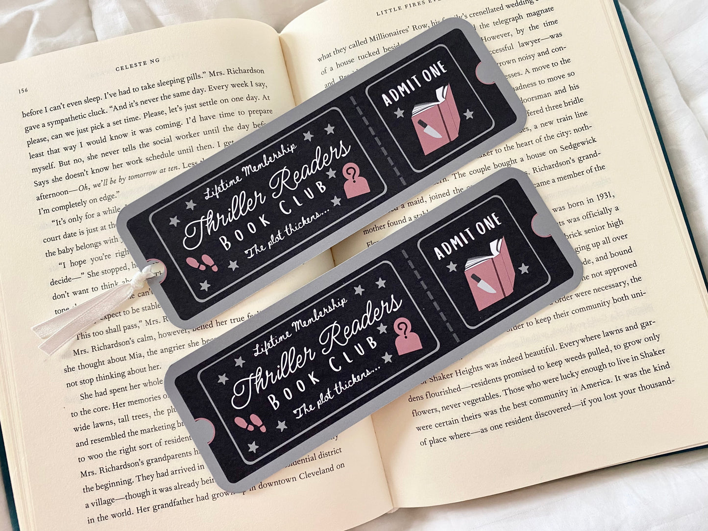 Thriller Readers Book Club Ticket Bookmark