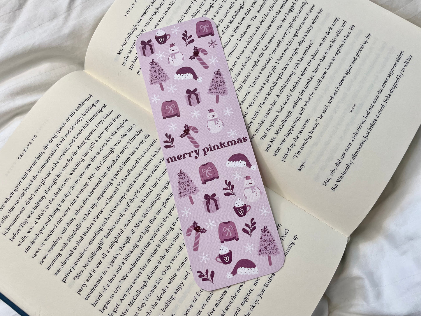 Merry Pinkmas Holiday Bookmarks