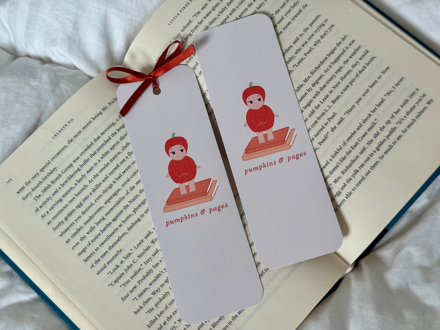 Pumpkin Angel Fall & Halloween Bookmark