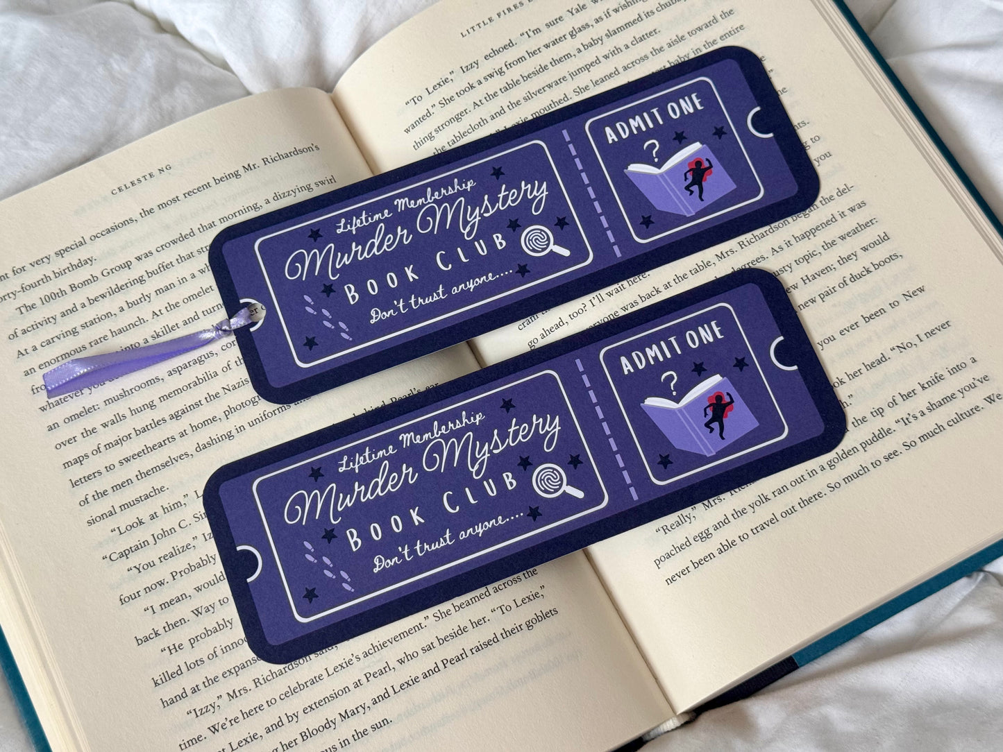 Murder Mystery Book Club Ticket Bookmark