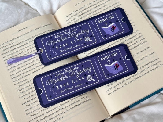Murder Mystery Book Club Ticket Bookmark