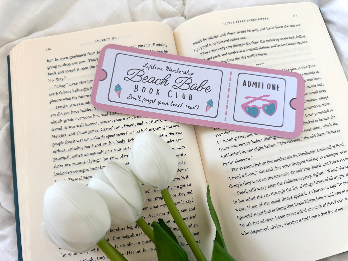 Beach Babe Book Club Ticket Bookmark