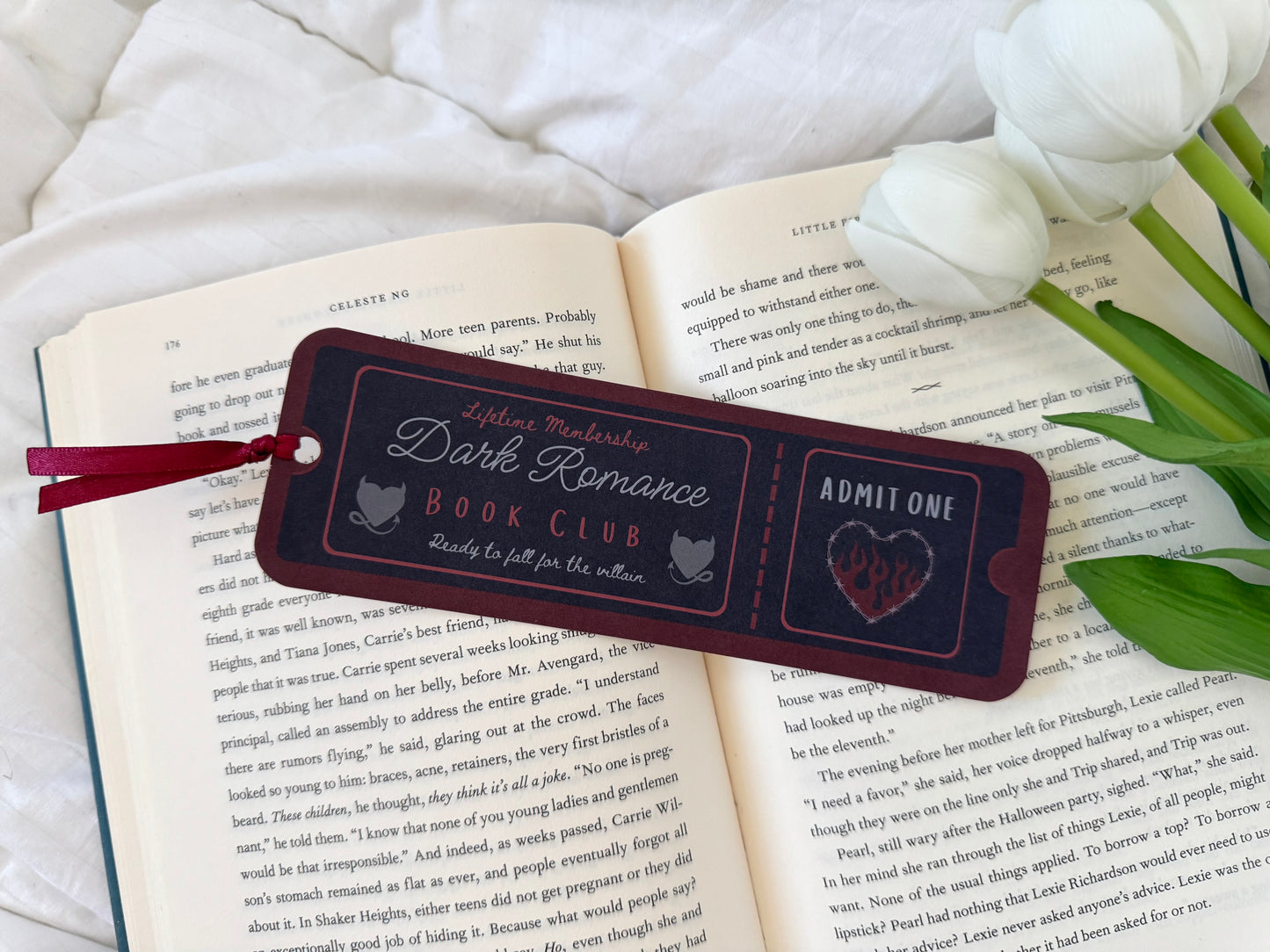 Dark Romance Book Club Ticket Bookmark