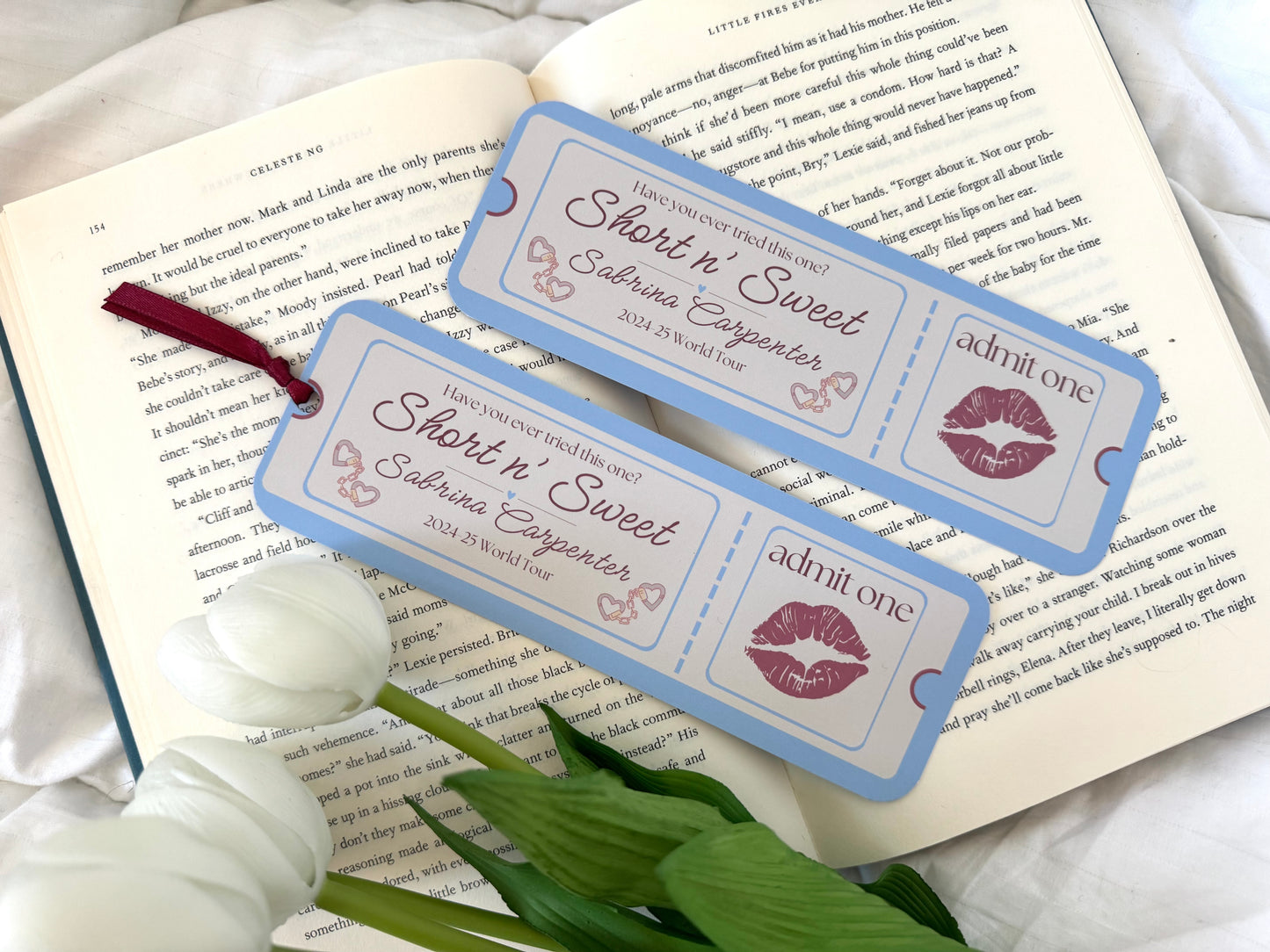 Sabrina Inspired Tour Ticket Bookmark