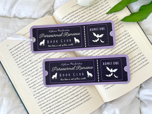 Paranormal Romance Book Club Ticket Bookmark