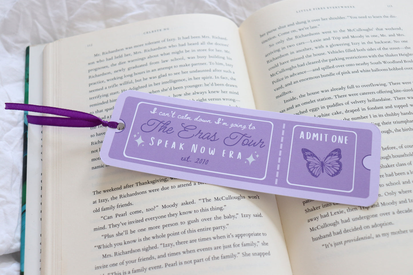 Eras Inspired Ticket Bookmarks
