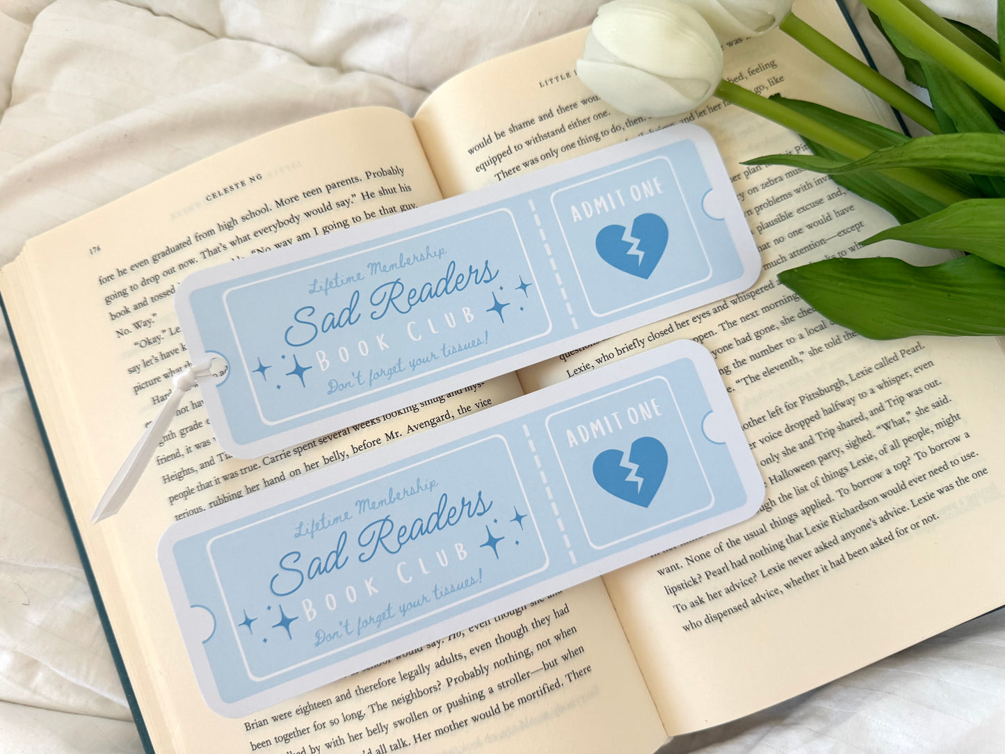 Sad Readers Book Club Ticket Bookmark