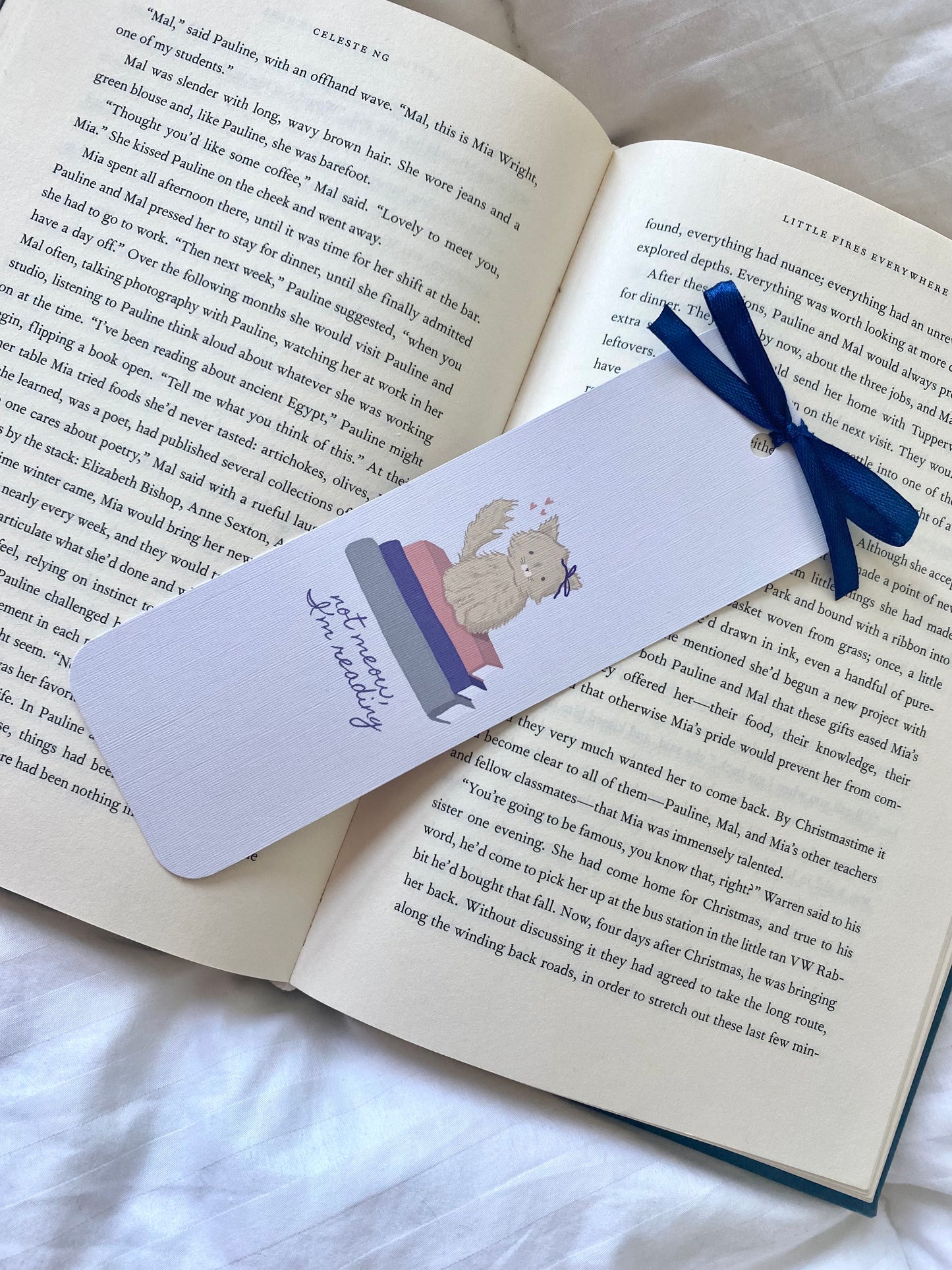 Not Meow I'm Reading Bookmark