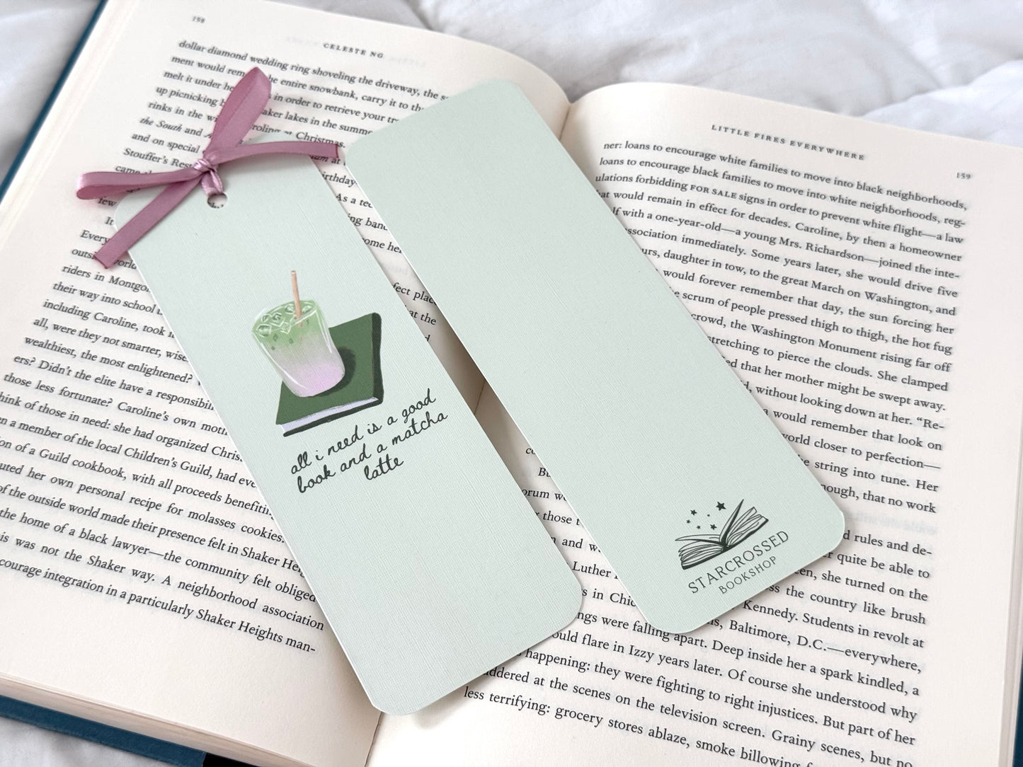 All I Need is a Good Book and a Matcha Latte Bookmark