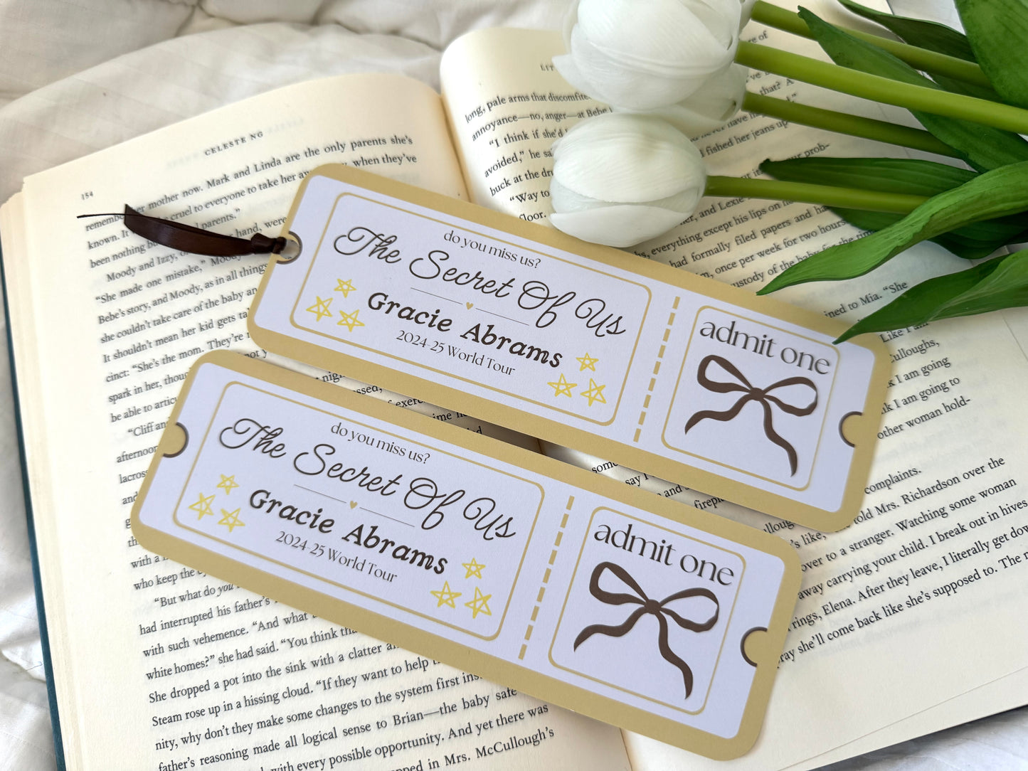 Gracie Tour Inspired Ticket Bookmark
