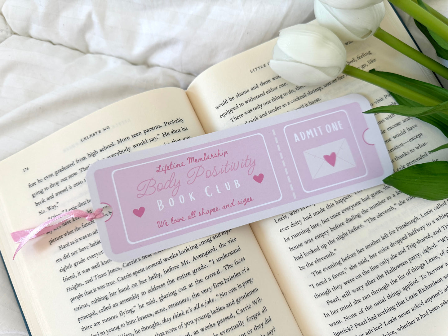 Body Positivity Book Club Ticket Bookmark