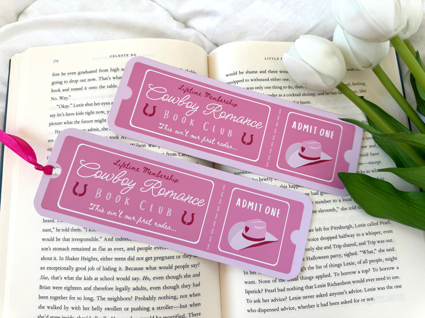 Cowboy Romance Book Club Ticket Bookmark