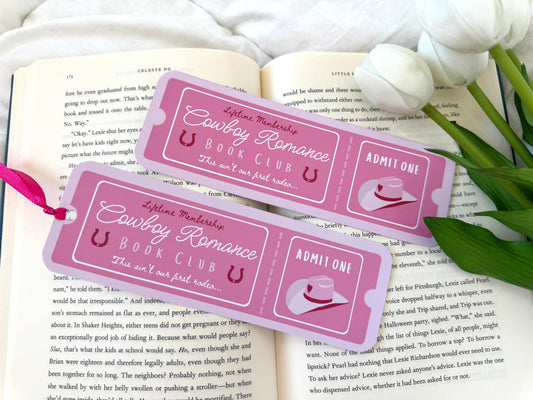 Cowboy Romance Book Club Ticket Bookmark