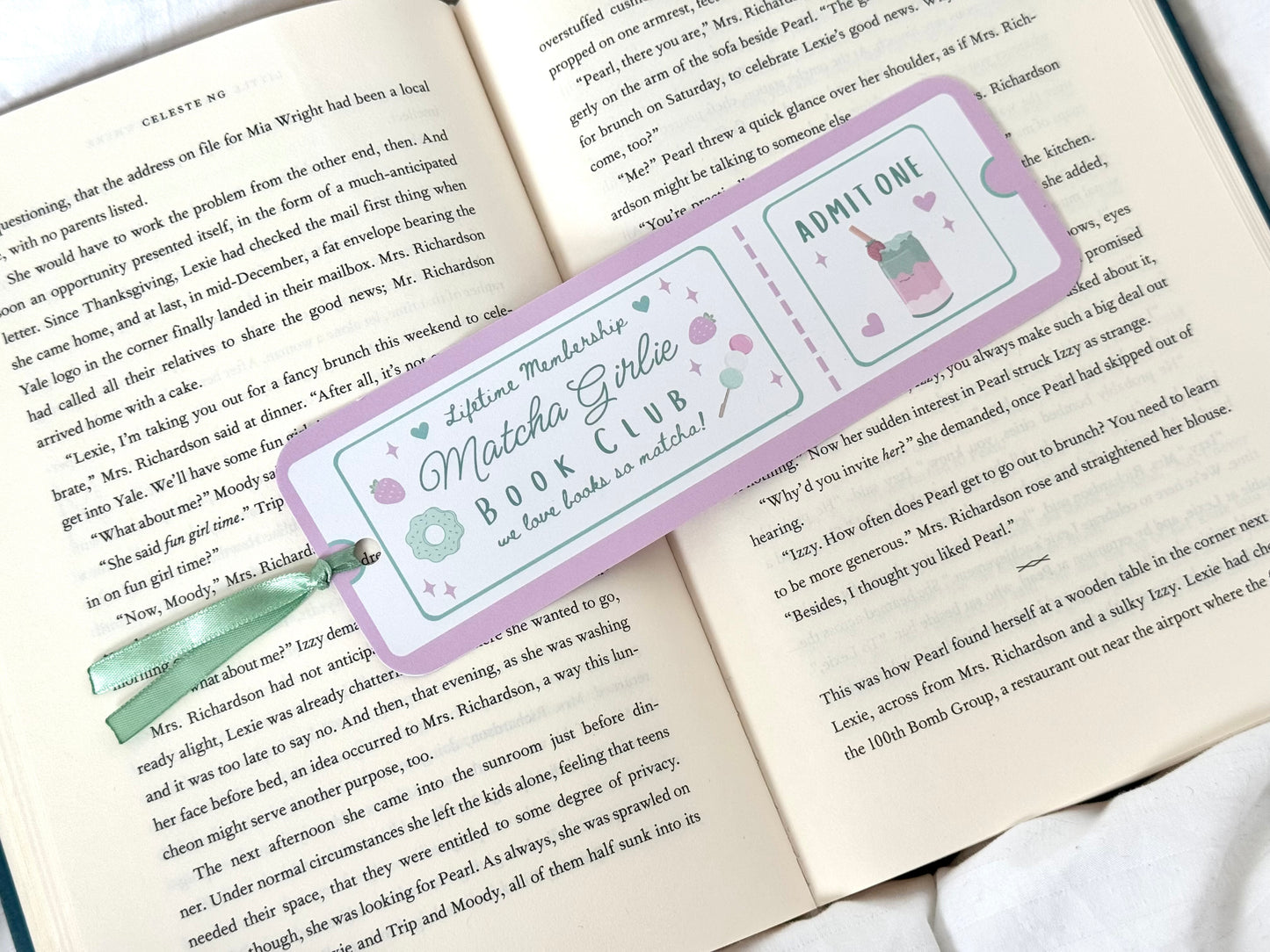 Matcha Girlie Bookclub Bookmark