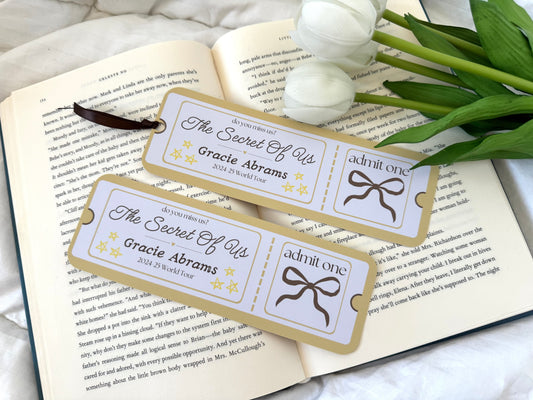 Gracie Tour Inspired Ticket Bookmark