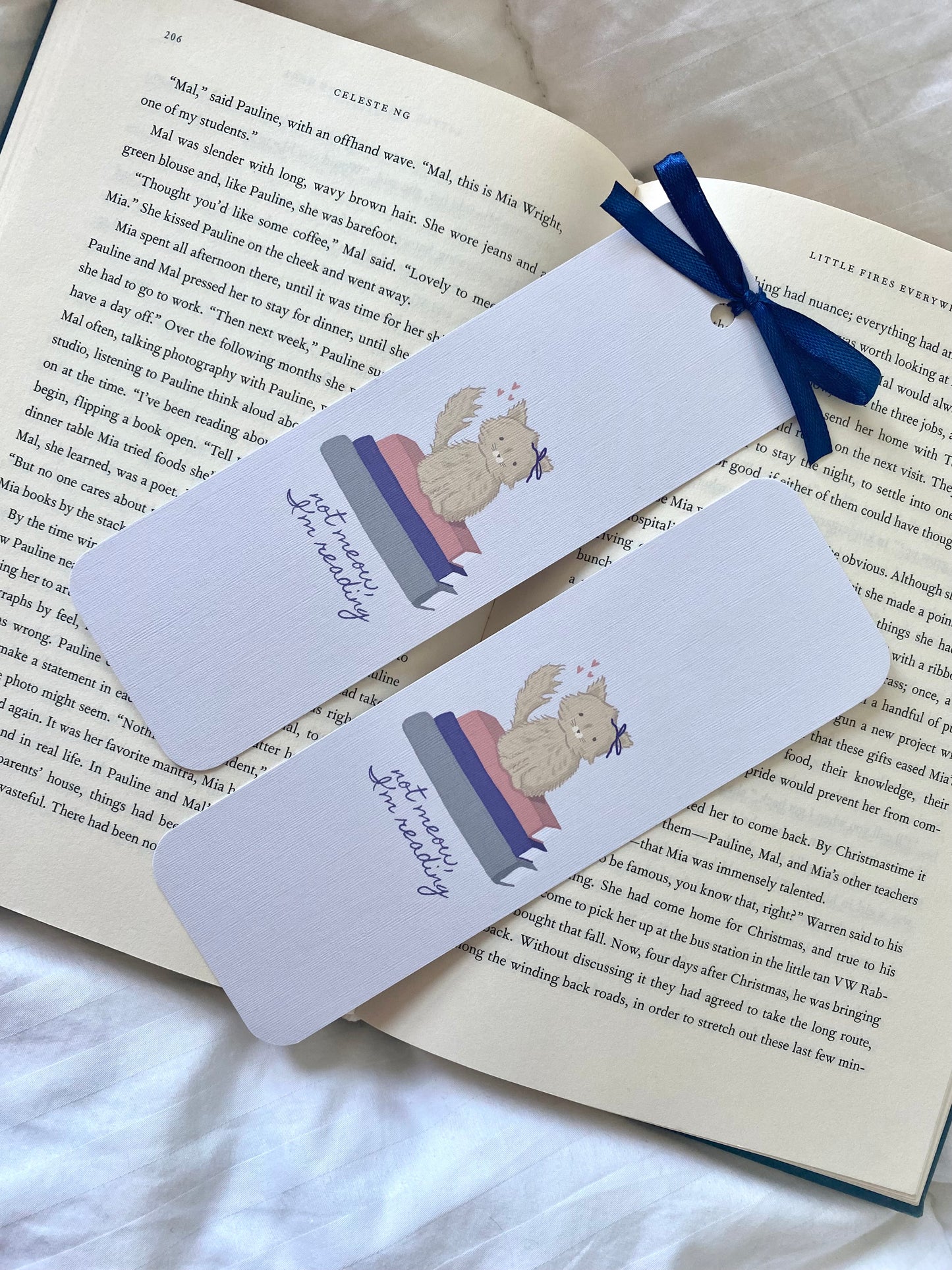 Not Meow I'm Reading Bookmark