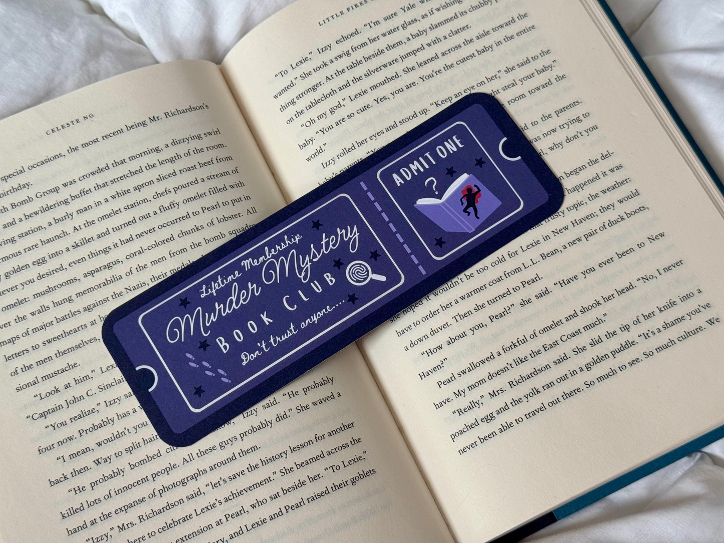 Murder Mystery Book Club Ticket Bookmark
