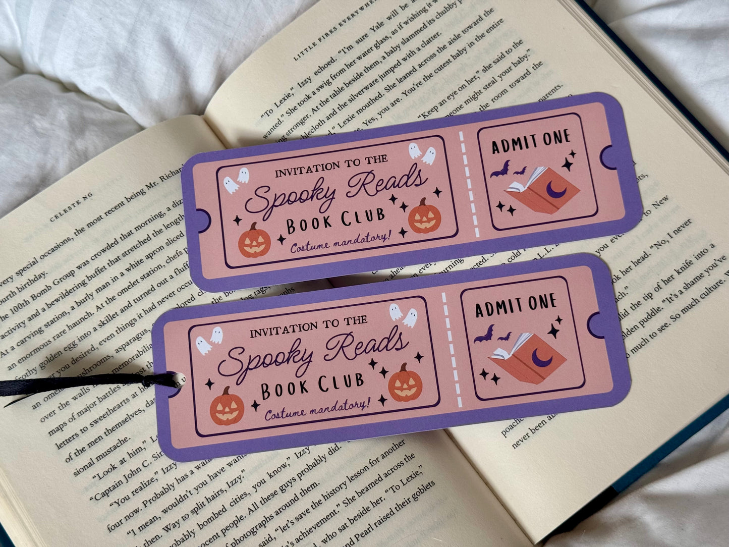 Spooky Reads Halloween Book Club Ticket Bookmark