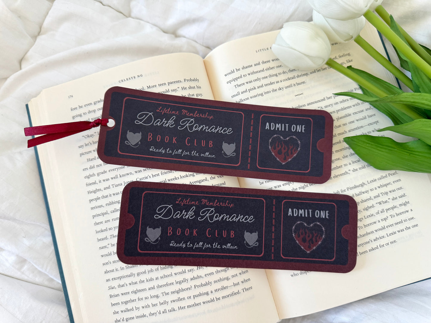 Dark Romance Book Club Ticket Bookmark