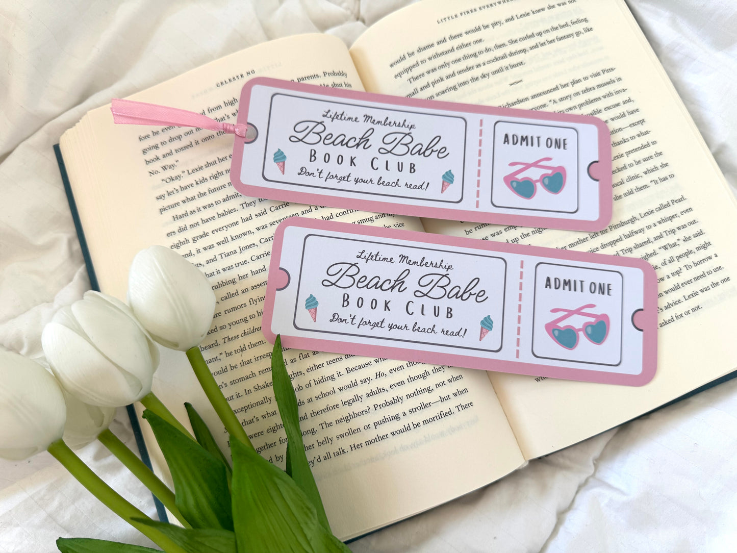 Beach Babe Book Club Ticket Bookmark