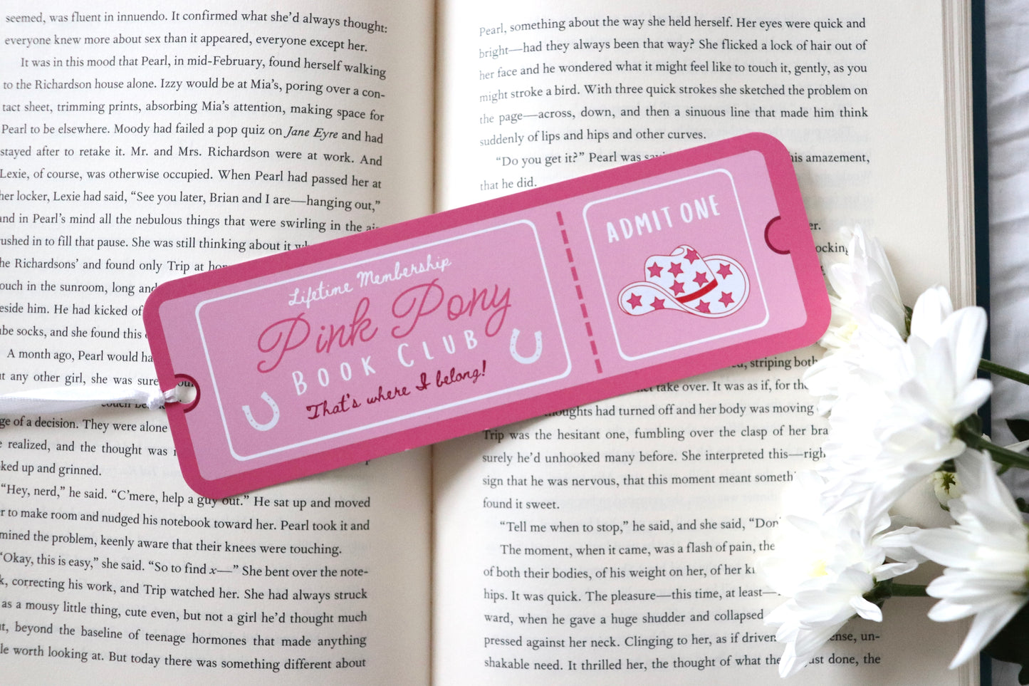 Pink Pony Book Club Bookmark