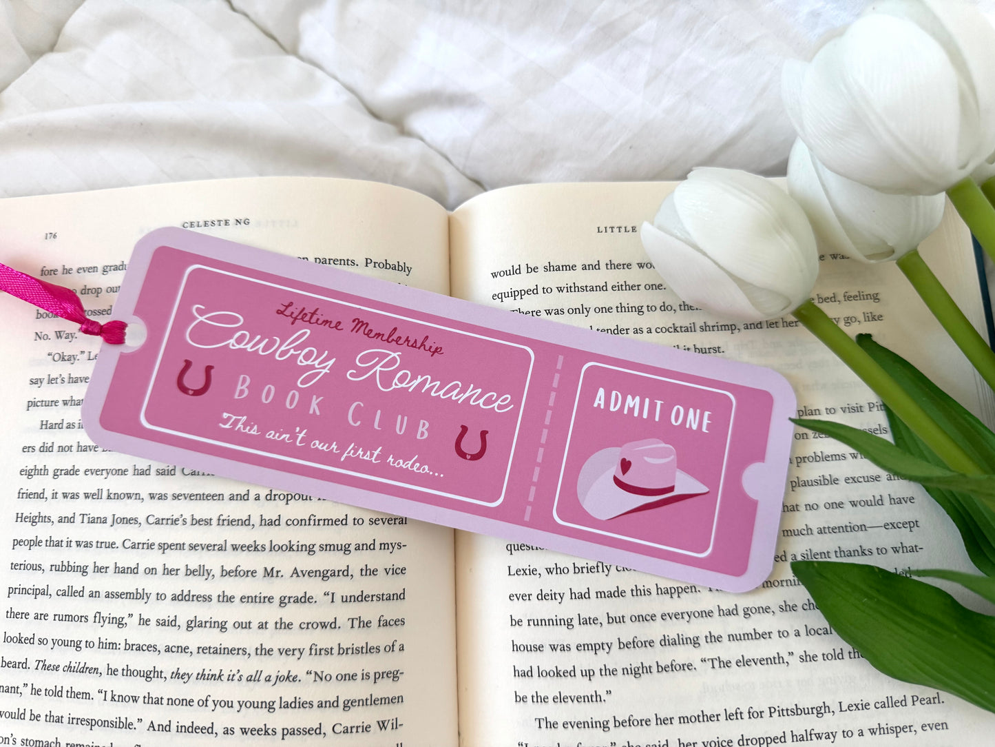 Cowboy Romance Book Club Ticket Bookmark