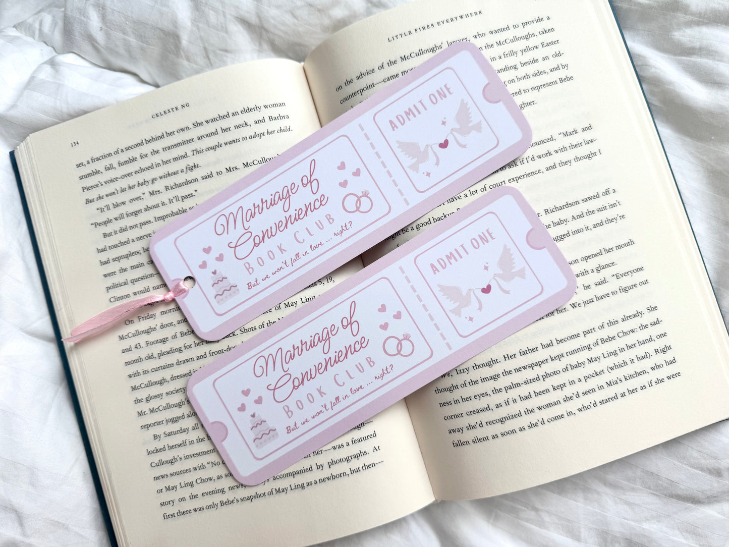 Marriage of Convenience Book Club Ticket Bookmark