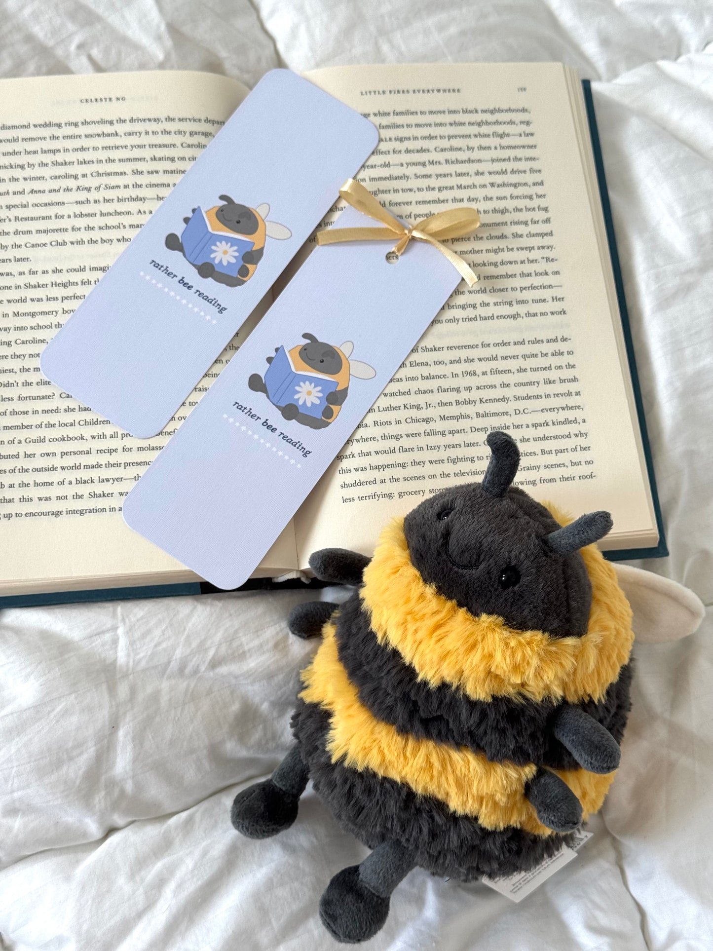 Rather Bee Reading Bookmark