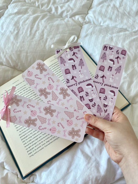 Merry Pinkmas Holiday Bookmarks