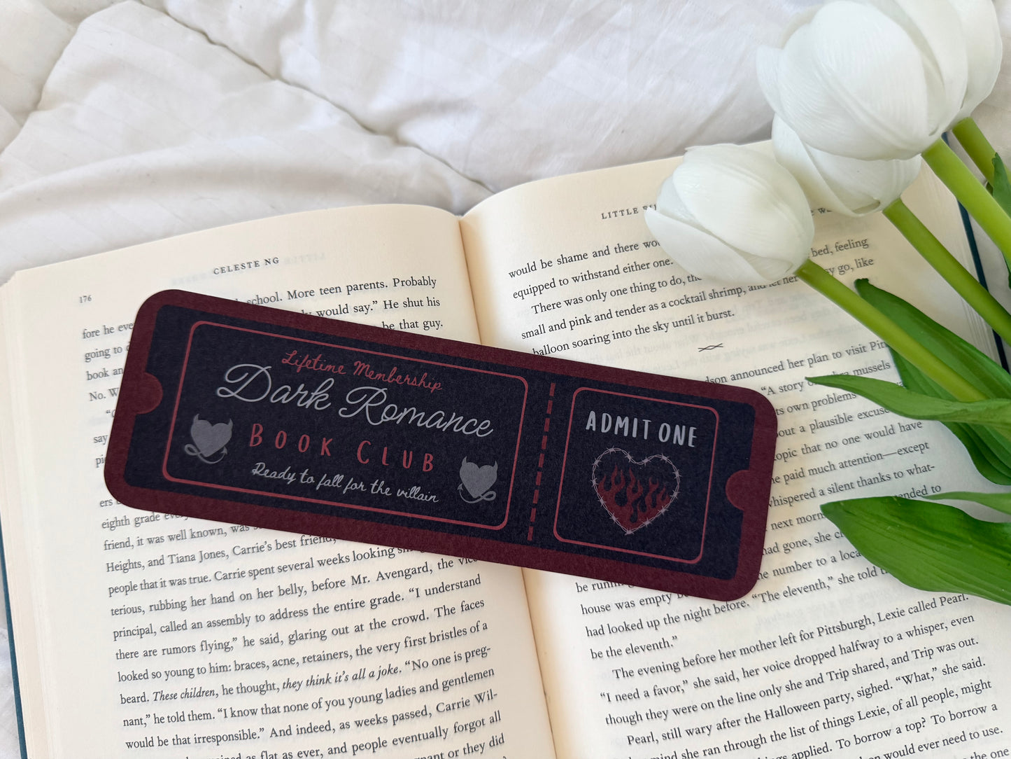 Dark Romance Book Club Ticket Bookmark