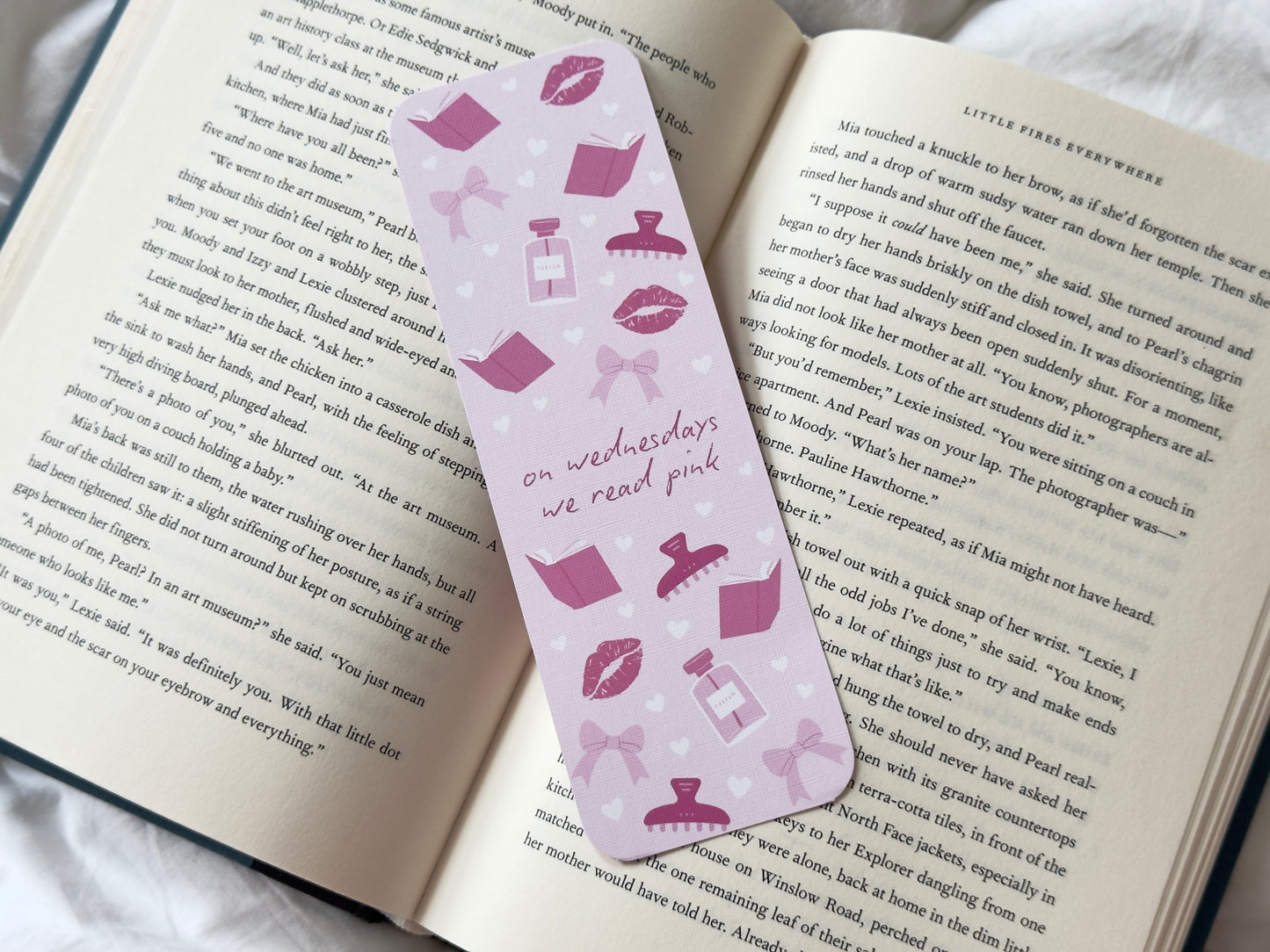 On Wednesdays We Read Pink Bookmark