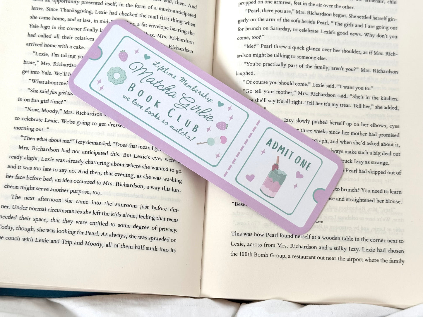 Matcha Girlie Bookclub Bookmark