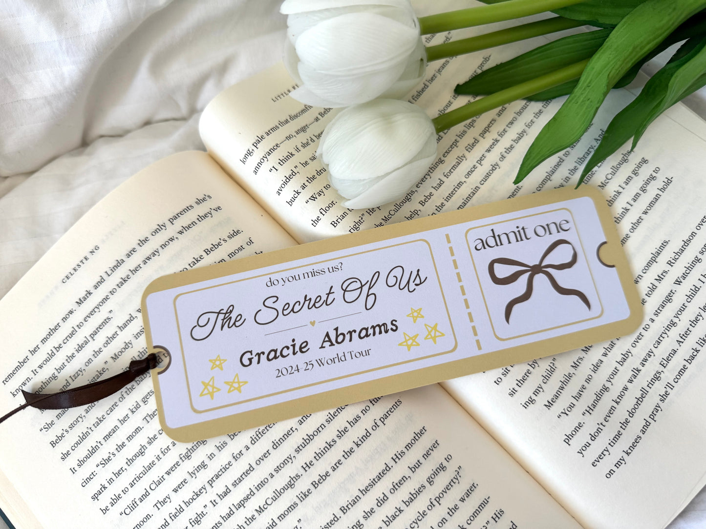 Gracie Tour Inspired Ticket Bookmark