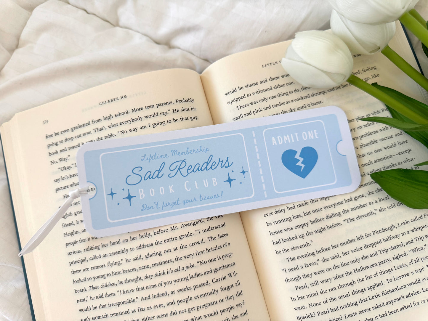 Sad Readers Book Club Ticket Bookmark