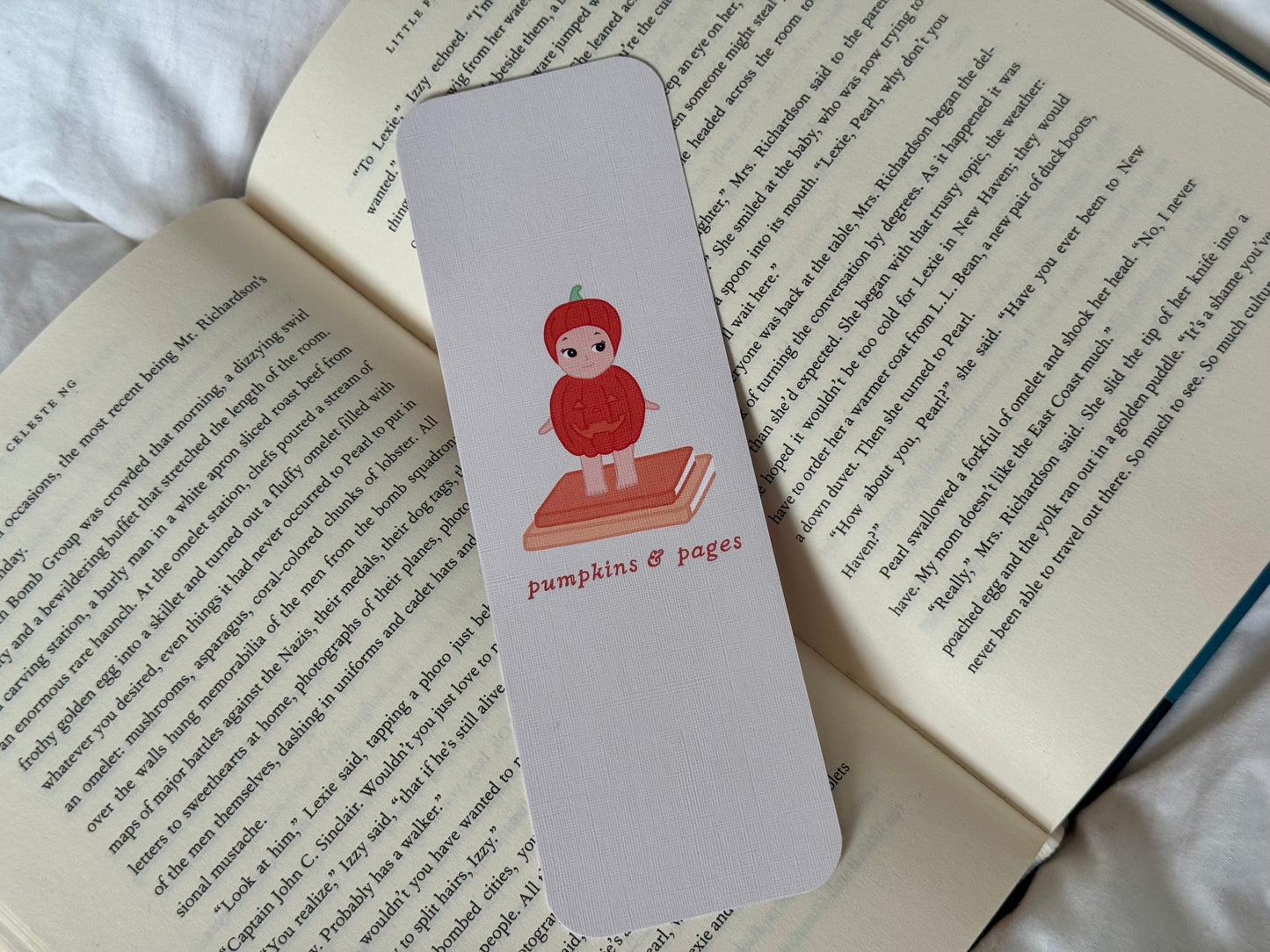 Pumpkin Angel Fall & Halloween Bookmark
