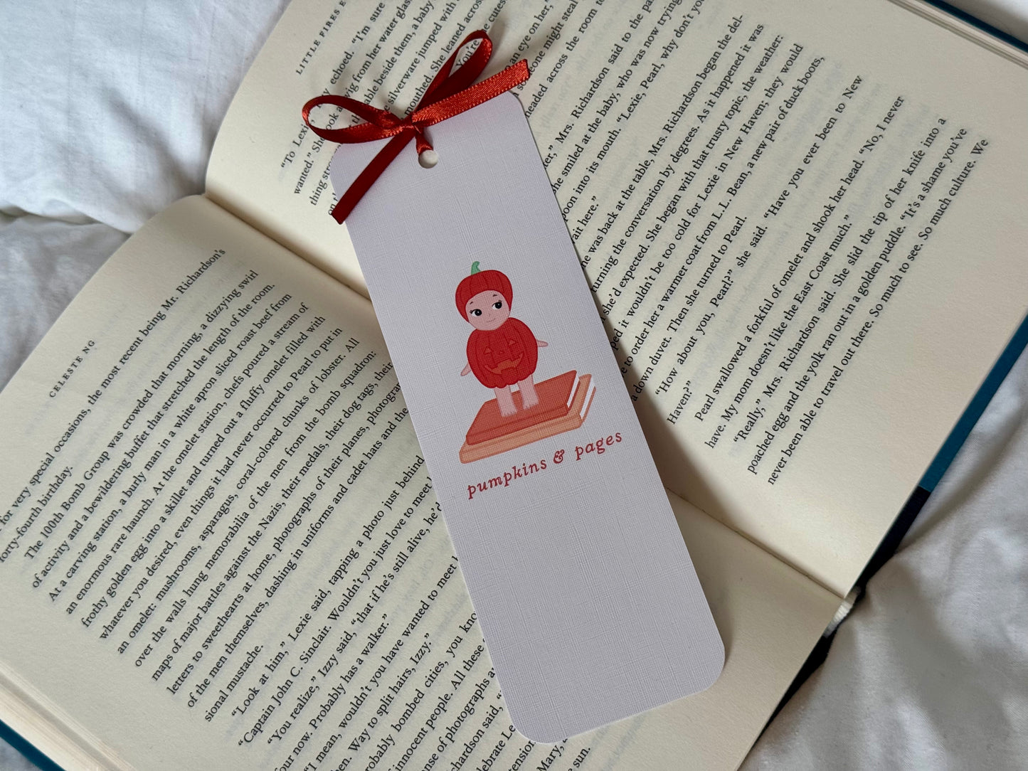 Pumpkin Angel Fall & Halloween Bookmark