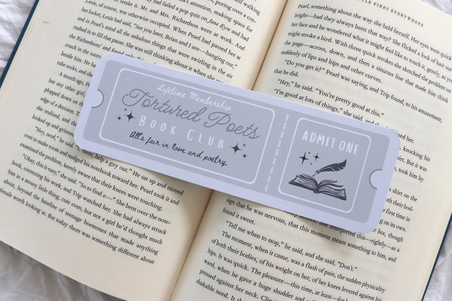 Tortured Poets Book Club Ticket Bookmark