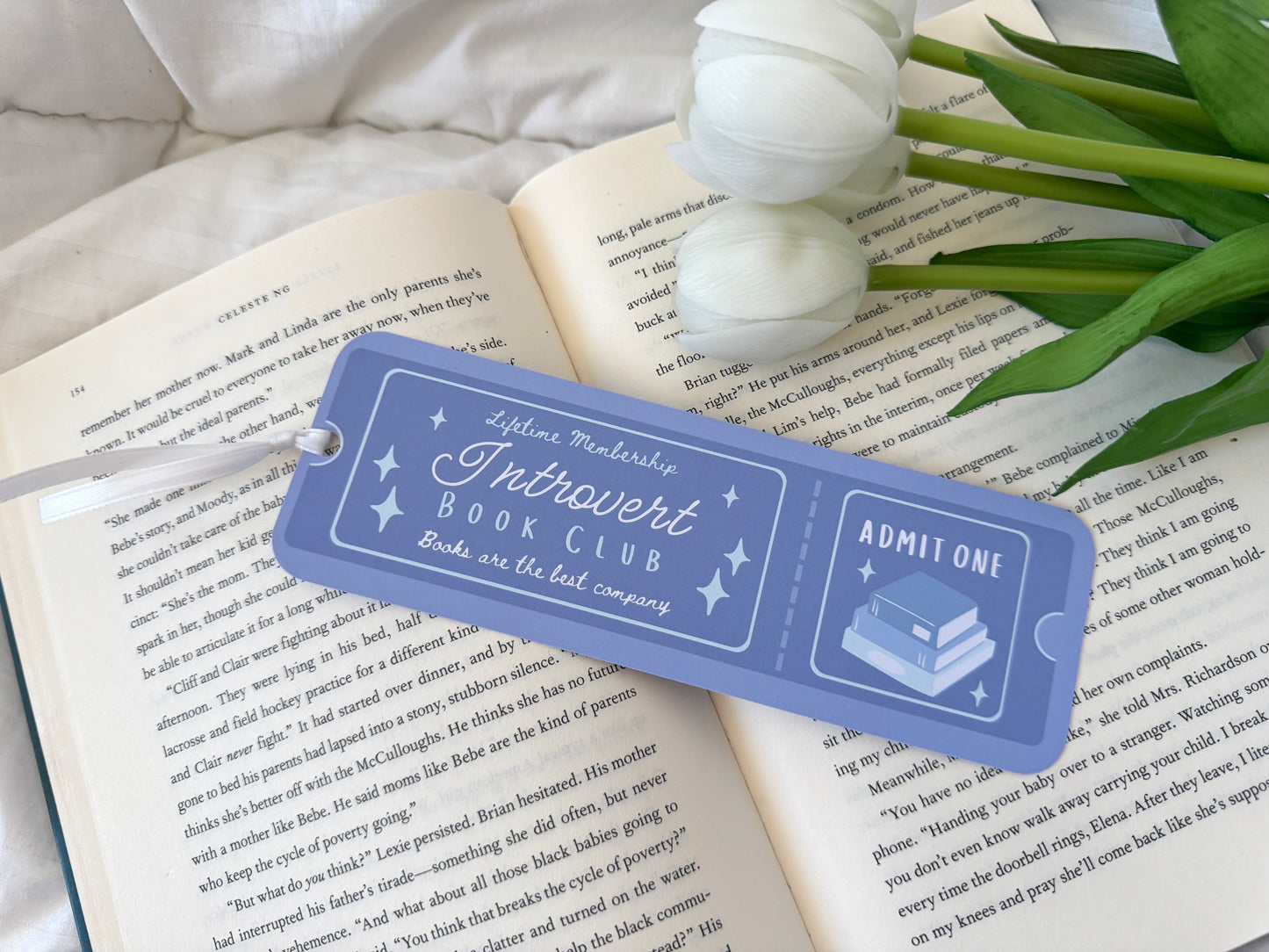 Introvert Book Club Ticket Bookmark