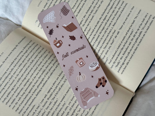 Fall Essentials Bookmark