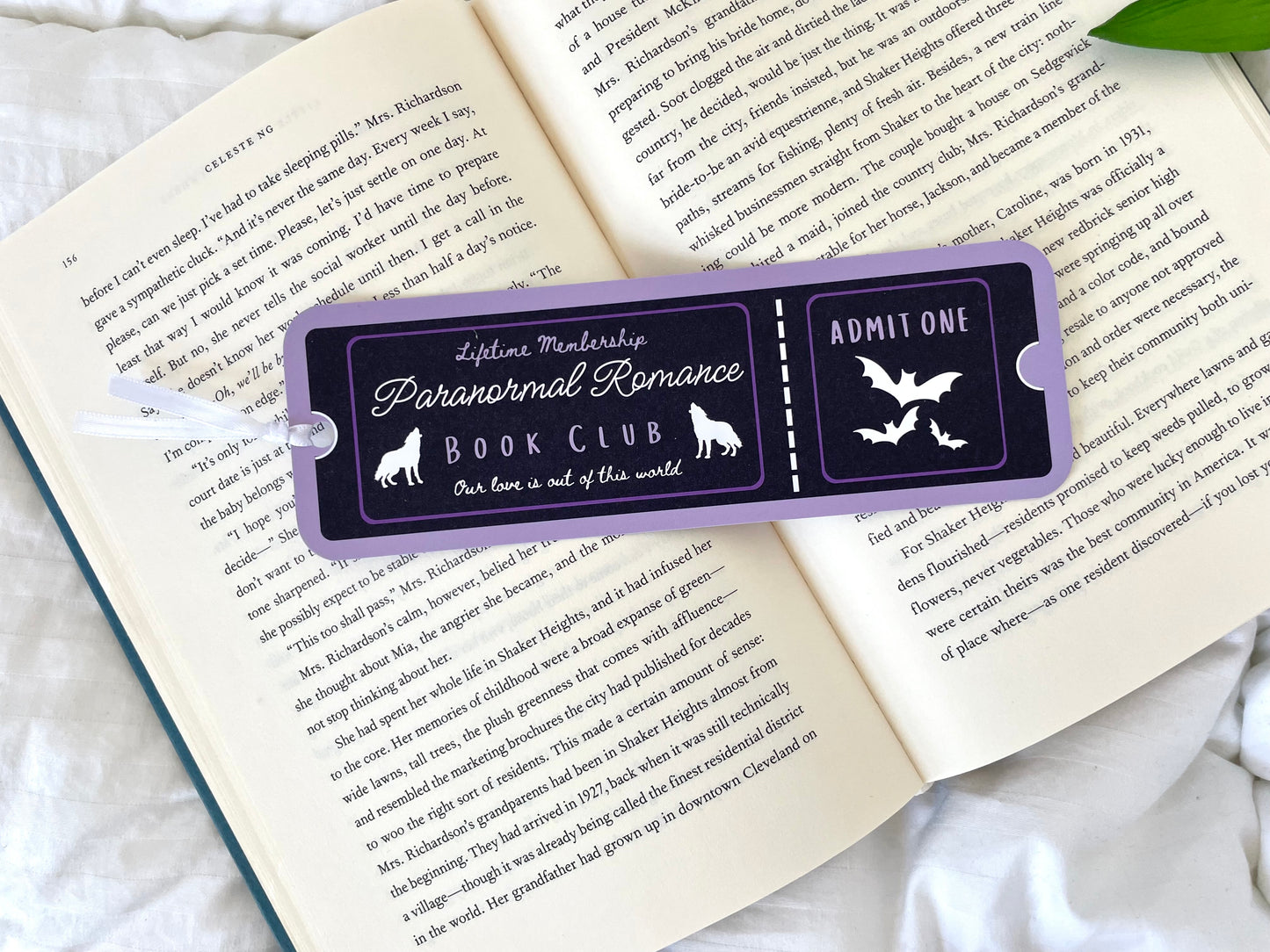 Paranormal Romance Book Club Ticket Bookmark